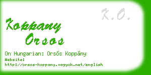 koppany orsos business card